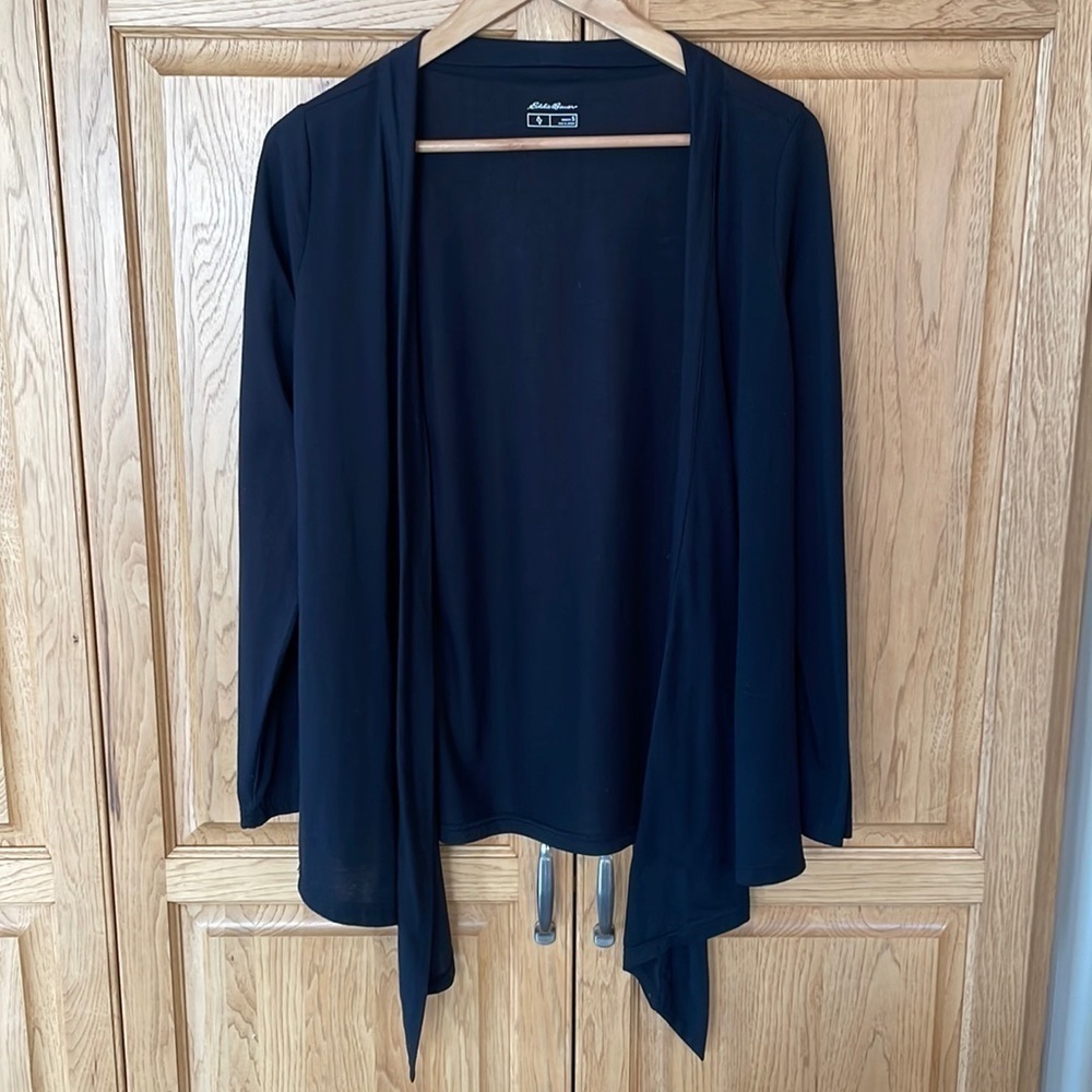 Eddie Bauer Black Waterfall Lightweight Cardigan size small